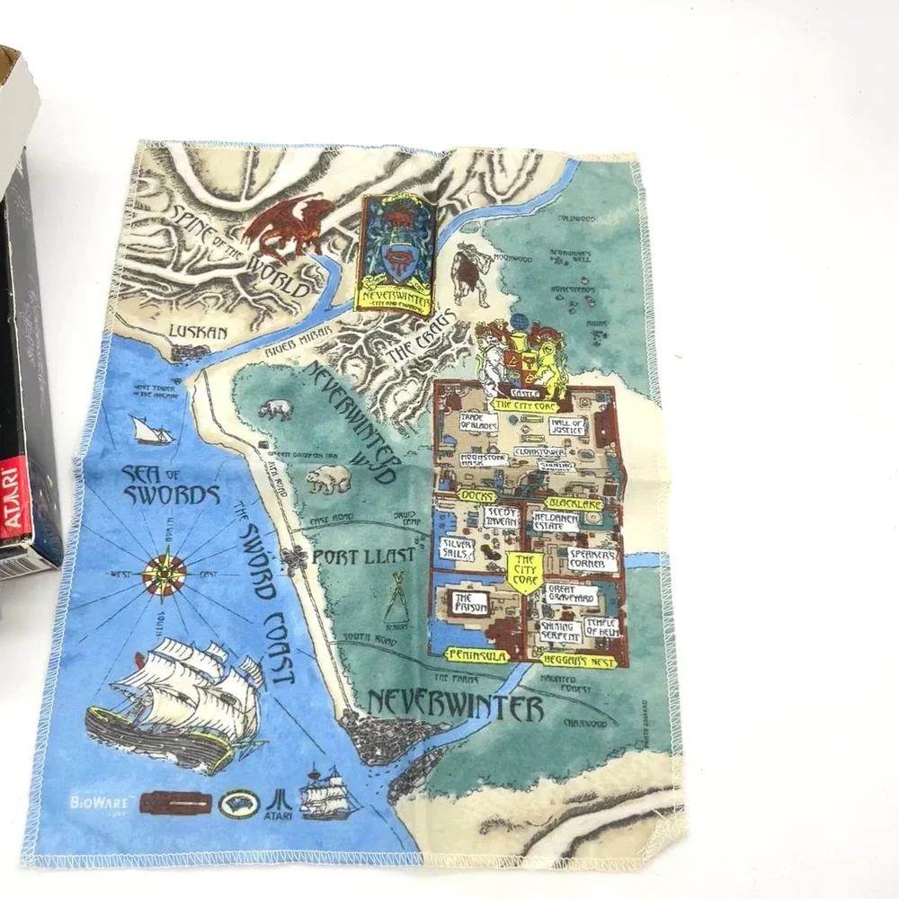 Neverwinter Nights PC Big Box Game BioWare Forgotten Realms D&D with Cloth Map